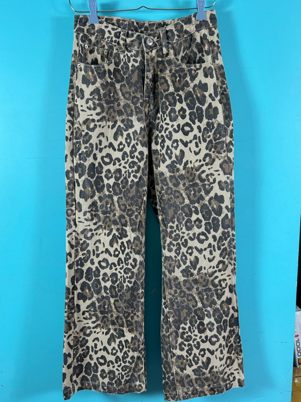 Aelfric Eden Leopard Print Jeans - Beige, Black & Brown